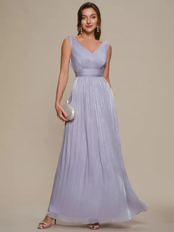 Gathered Sea-island filament fabircs Sleeveless Evening Dress made by Ever Pretty