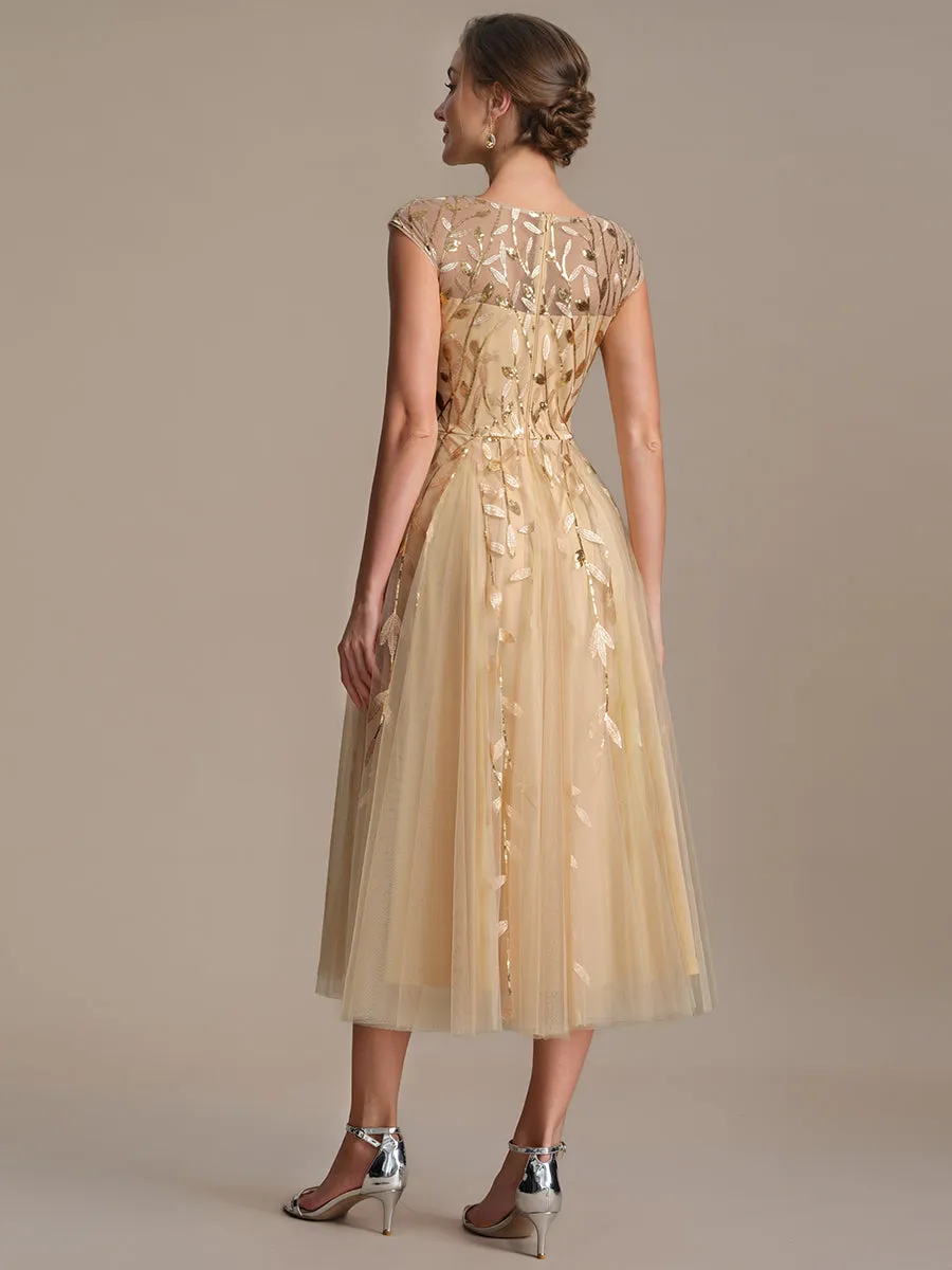 See-through Sequin Cap Sleeve Wedding Guest Dress sold by Ever Pretty product image thumbnail 2