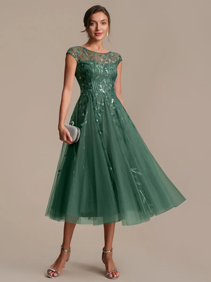 See-through Sequin Cap Sleeve Wedding Guest Dress sold by Ever Pretty product image thumbnail 5