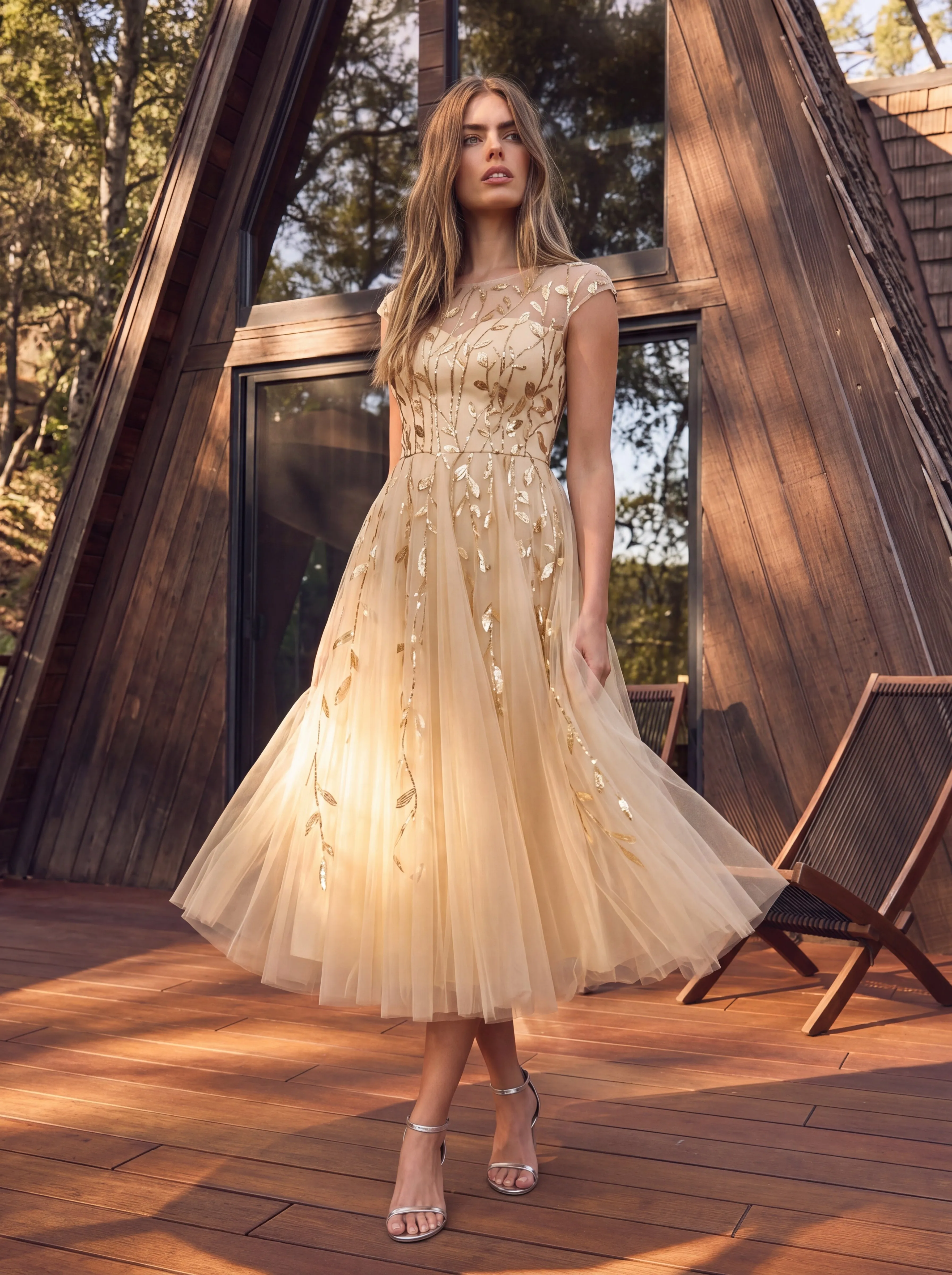 See-through Sequin Cap Sleeve Wedding Guest Dress sold by Ever Pretty product image thumbnail 4