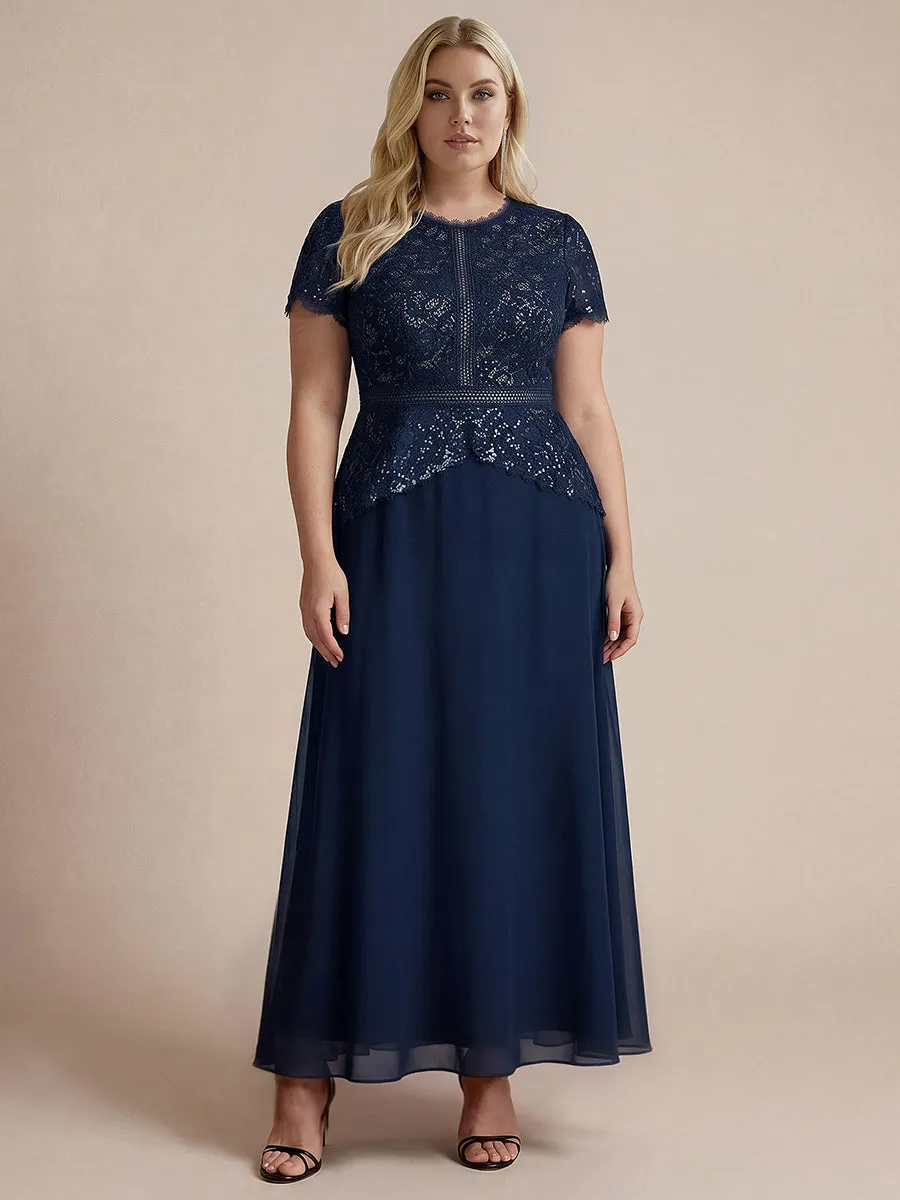 Plus Size Lace Puff Sleeve Evening Dress sold by Ever Pretty product image thumbnail 4