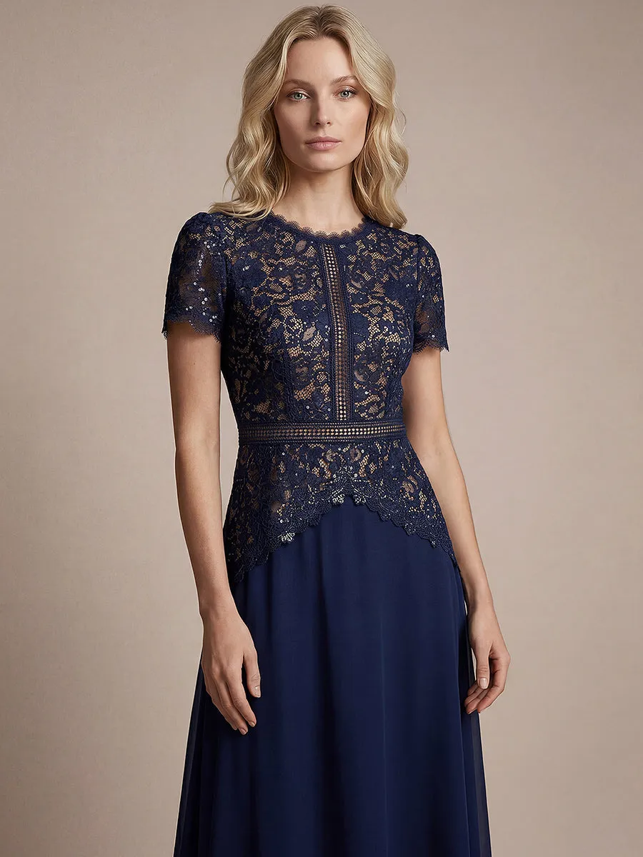 Sequin Lace Round Neck Evening Dress sold by Ever Pretty product image thumbnail 4
