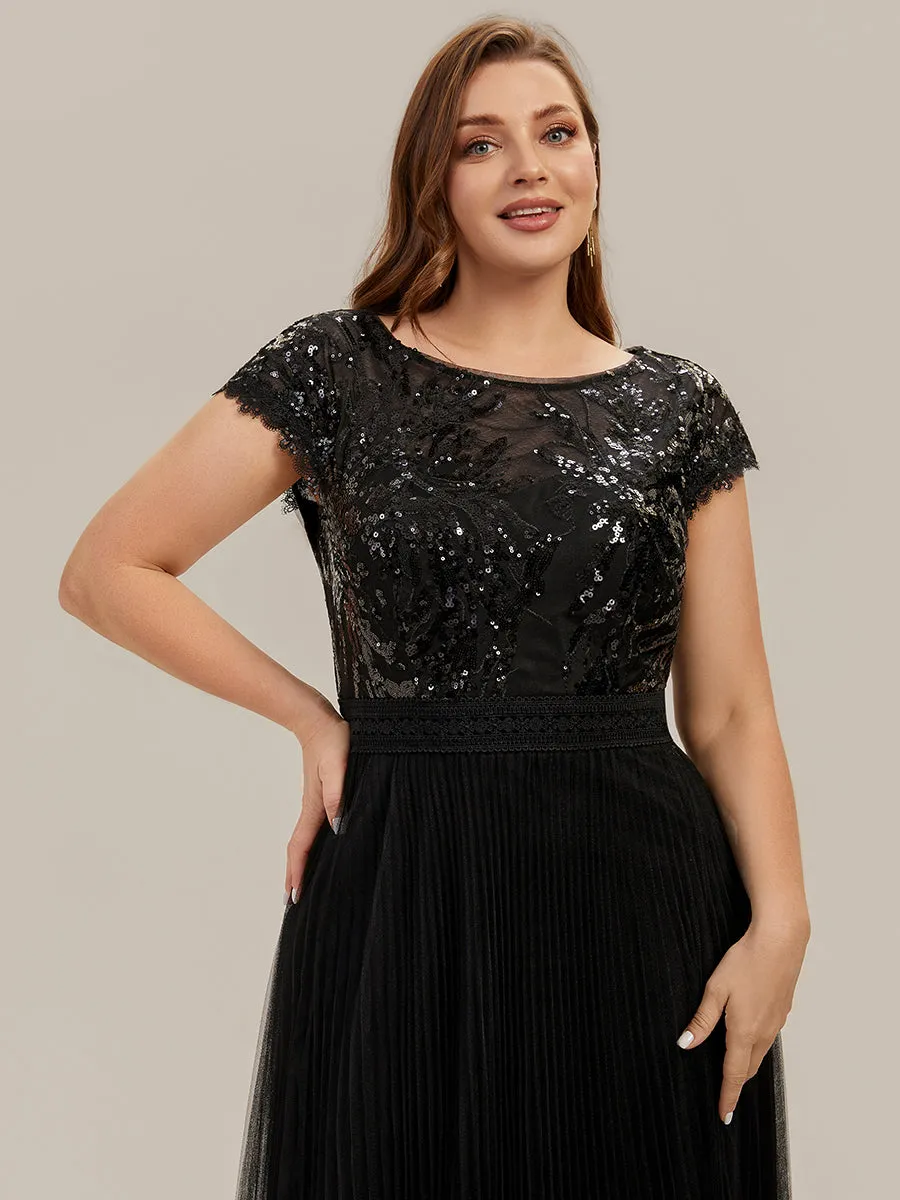 Plus Size Glitter A-Line Wedding Guest Dress sold by Ever Pretty product image thumbnail 5