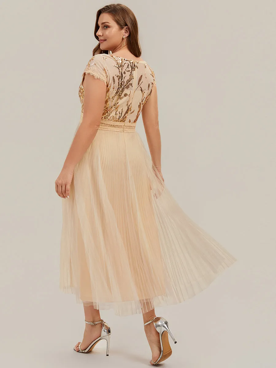 Plus Size Glitter A-Line Wedding Guest Dress sold by Ever Pretty product image thumbnail 2