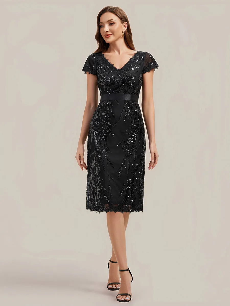 Bodycon Midi Sequin Cap Sleeve Wedding Guest Dress sold by Ever Pretty product image thumbnail 5