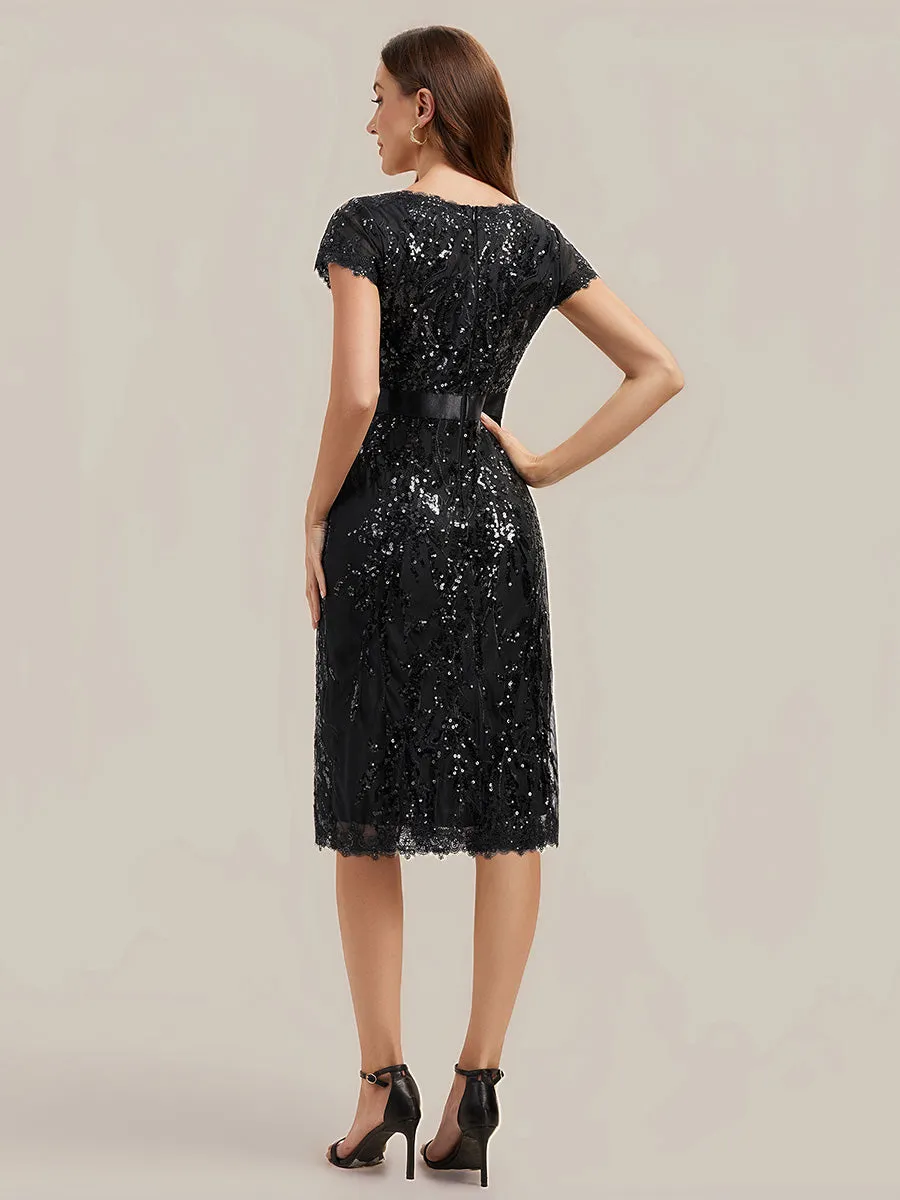 Bodycon Midi Sequin Cap Sleeve Wedding Guest Dress sold by Ever Pretty product image thumbnail 2