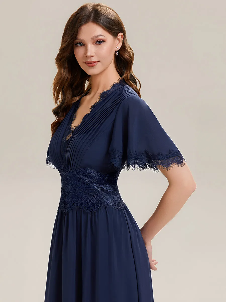 Cut-Out Detail Chiffon Ruffle Sleeve Wedding Guest Dress sold by Ever Pretty product image thumbnail 3