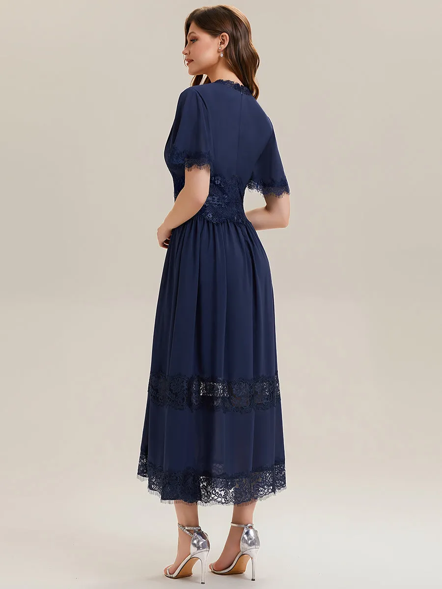 Cut-Out Detail Chiffon Ruffle Sleeve Wedding Guest Dress sold by Ever Pretty product image thumbnail 2