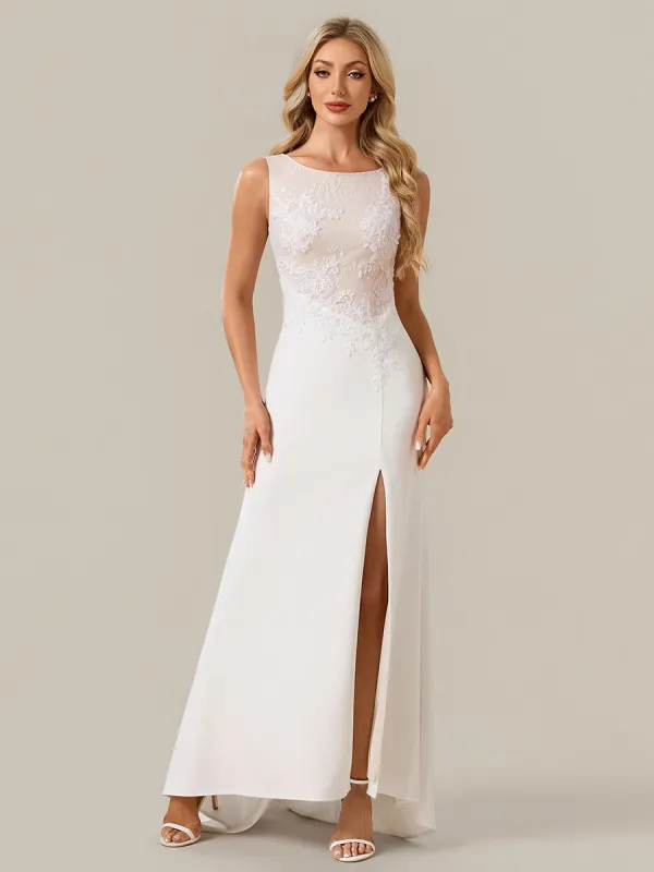 Floral Knit Sleeveless Wedding Dress made by Ever Pretty