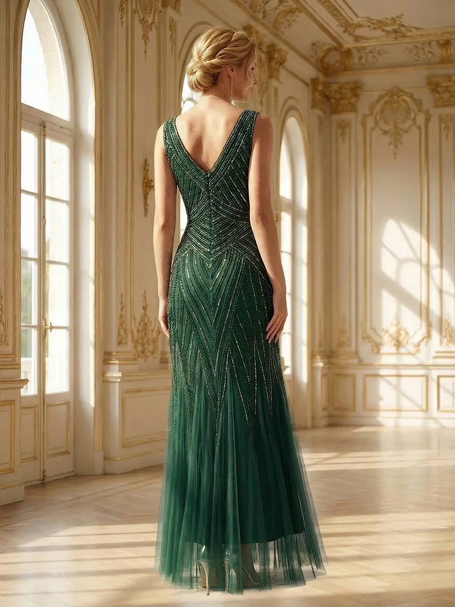 ever GLAMOUR|Deep V-Neck Sequin Sleeveless Evening Dress sold by Ever Pretty product image thumbnail 3