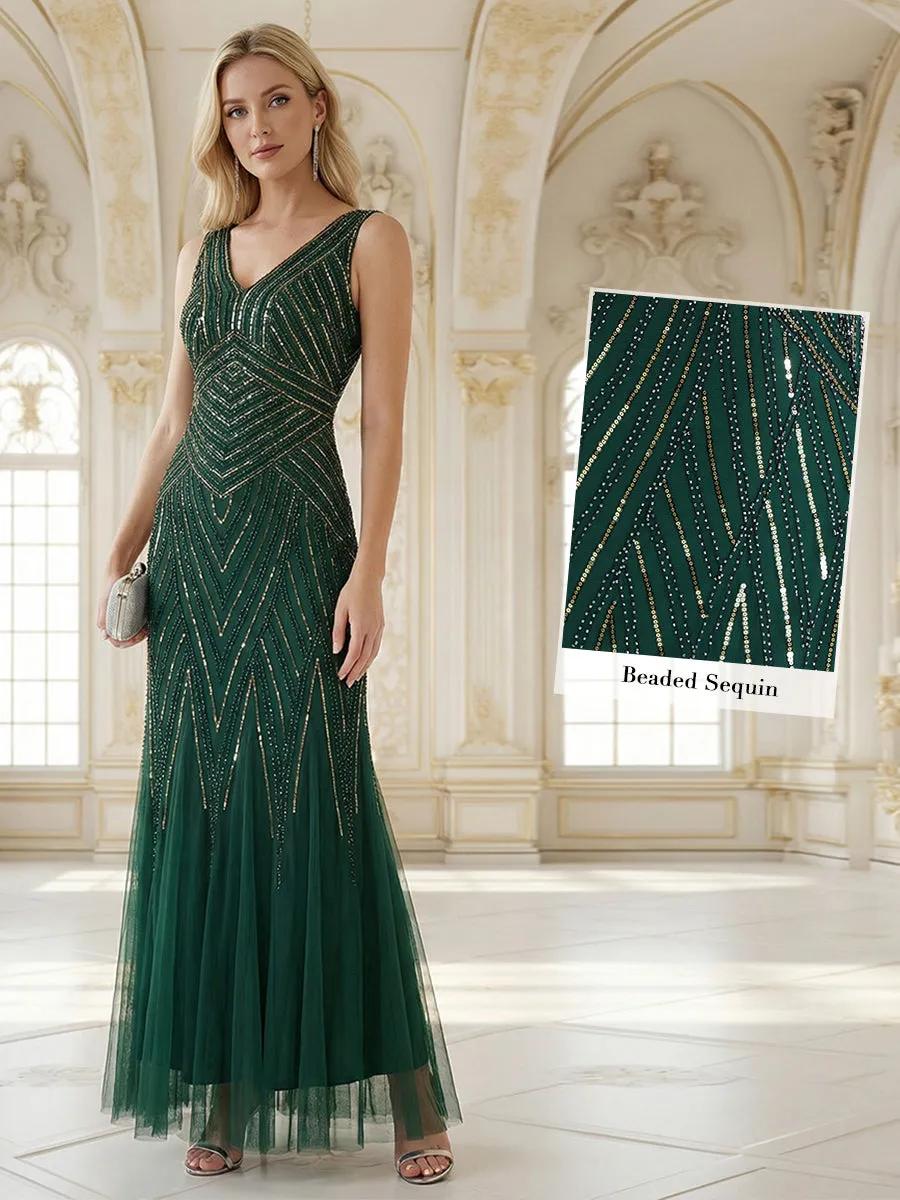 ever GLAMOUR|Deep V-Neck Sequin Sleeveless Evening Dress sold by Ever Pretty product image thumbnail 2