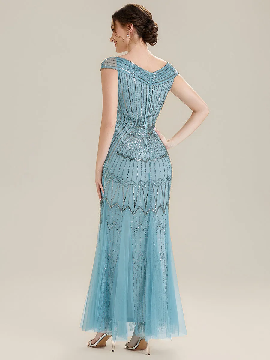 ever CABARET|Sequin Drop Shoulder Sleeve Beaded Formal Dress sold by Ever Pretty product image thumbnail 3