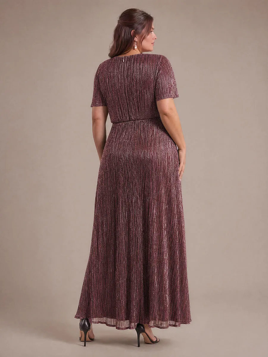 Plus Size Pleating Lurex Tulle Ruffle Sleeve Evening Dress sold by Ever Pretty product image thumbnail 5