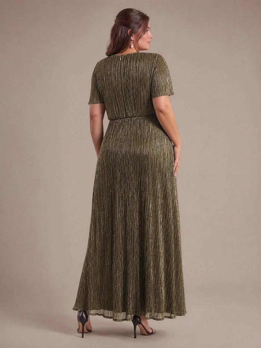 Plus Size Pleating Lurex Tulle Ruffle Sleeve Evening Dress sold by Ever Pretty product image thumbnail 2