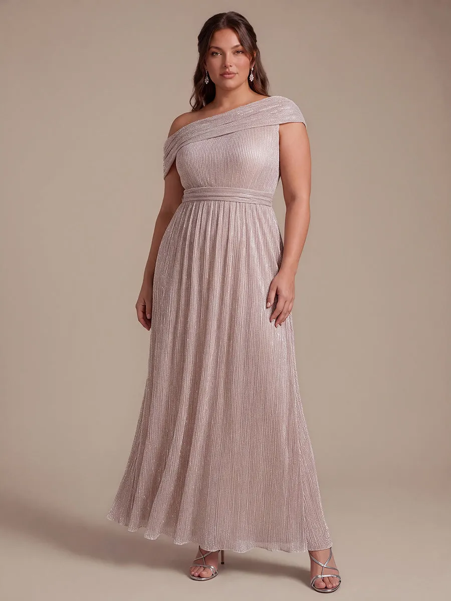 Plus Size Pleating Lurex Tulle Shimmer Sleeveless Evening Dress sold by Ever Pretty