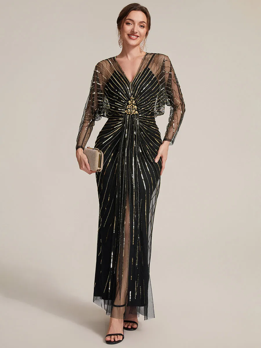 Sequin Tulle Batwing Sleeve Evening Dress sold by Ever Pretty product image thumbnail 5