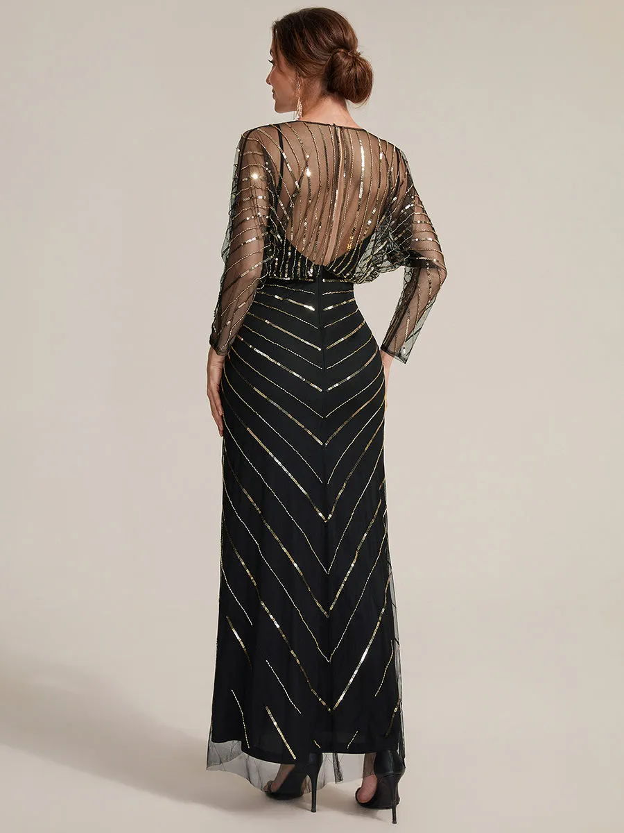 Sequin Tulle Batwing Sleeve Evening Dress sold by Ever Pretty product image thumbnail 2