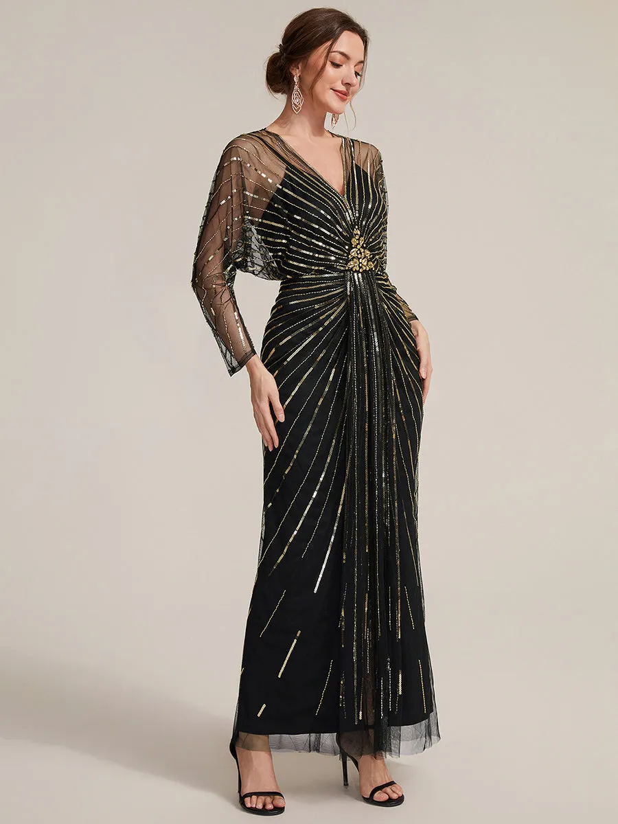 Sequin Tulle Batwing Sleeve Evening Dress sold by Ever Pretty product image thumbnail 4