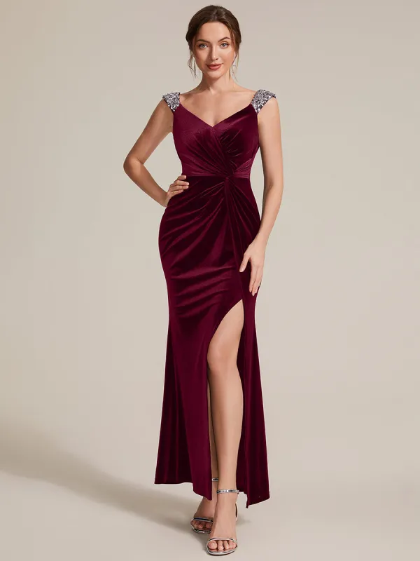 Sequin Velvet Sleeveless Evening Dress made by Ever Pretty