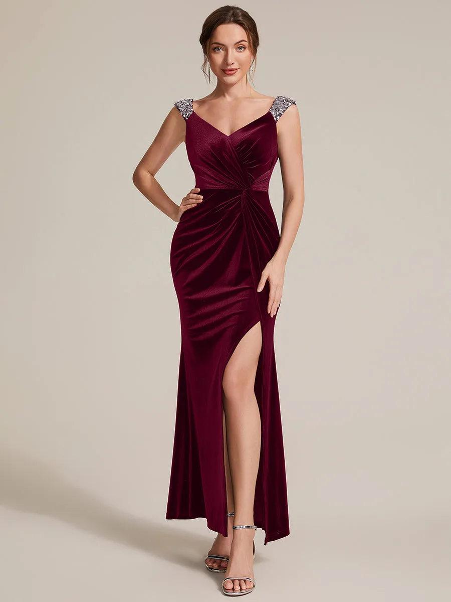 Sequin Velvet Sleeveless Evening Dress sold by Ever Pretty