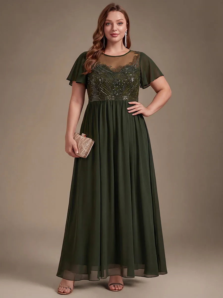 Plus Size Sequin See-Through Tulle Evening Dress sold by Ever Pretty product image thumbnail 5