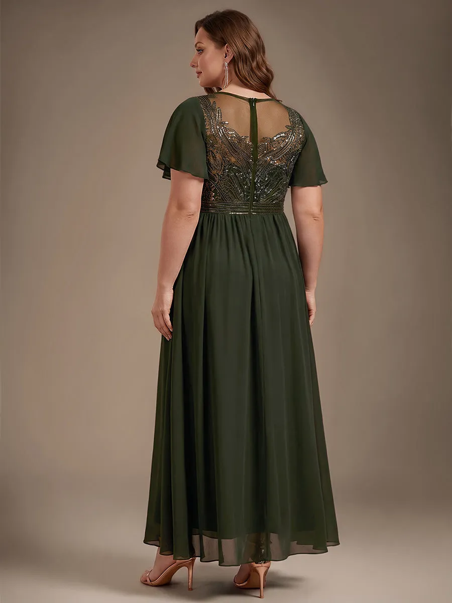 Plus Size Sequin See-Through Tulle Evening Dress sold by Ever Pretty product image thumbnail 2