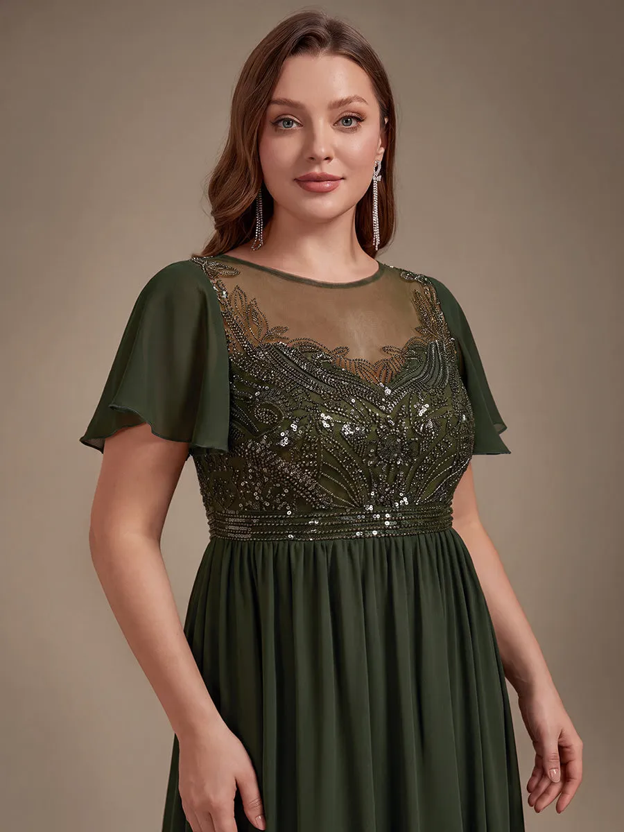 Plus Size Sequin See-Through Tulle Evening Dress sold by Ever Pretty product image thumbnail 3