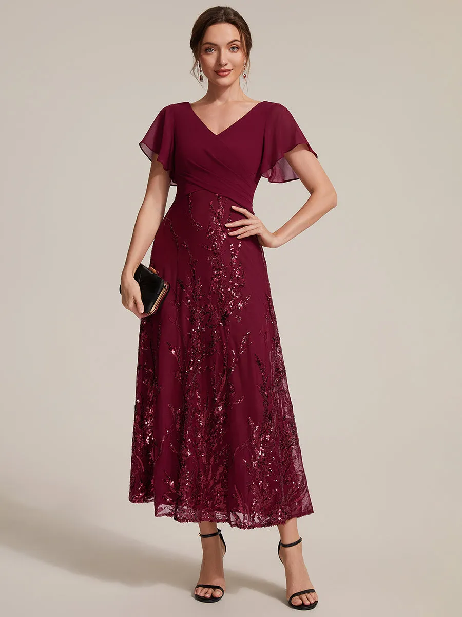 Sequin Chiffon A-Line Evening Dress sold by Ever Pretty