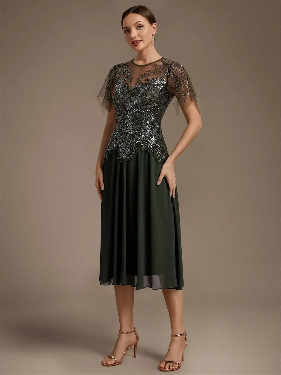 Ruffle See-Through Ruffle Sleeve Wedding Guest Dress sold by Ever Pretty product image thumbnail 4