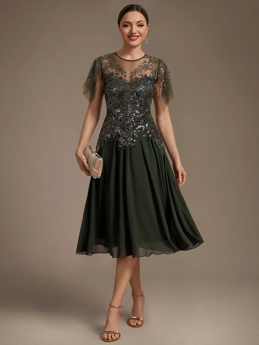 Ruffle See-Through Ruffle Sleeve Wedding Guest Dress sold by Ever Pretty product image thumbnail 5