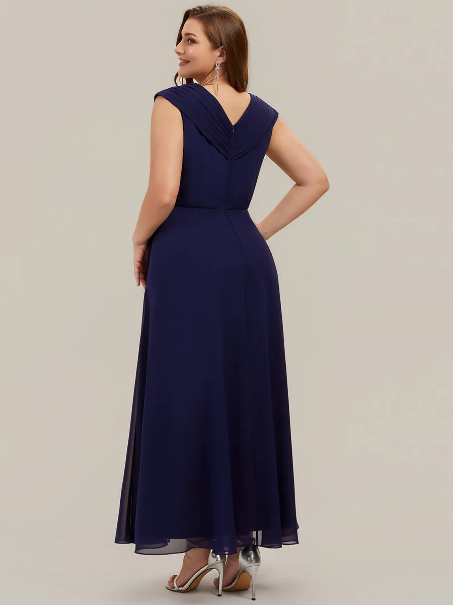 Plus Size Flowing Ribbons Cap Sleeve Mother of the Bride Dress sold by Ever Pretty product image thumbnail 4