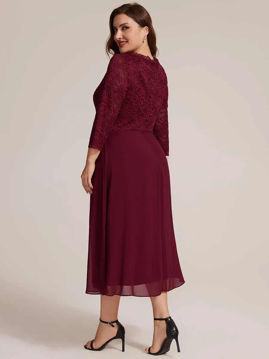 Plus Size Lace Fitted Sleeve Wedding Guest Dress sold by Ever Pretty product image thumbnail 4