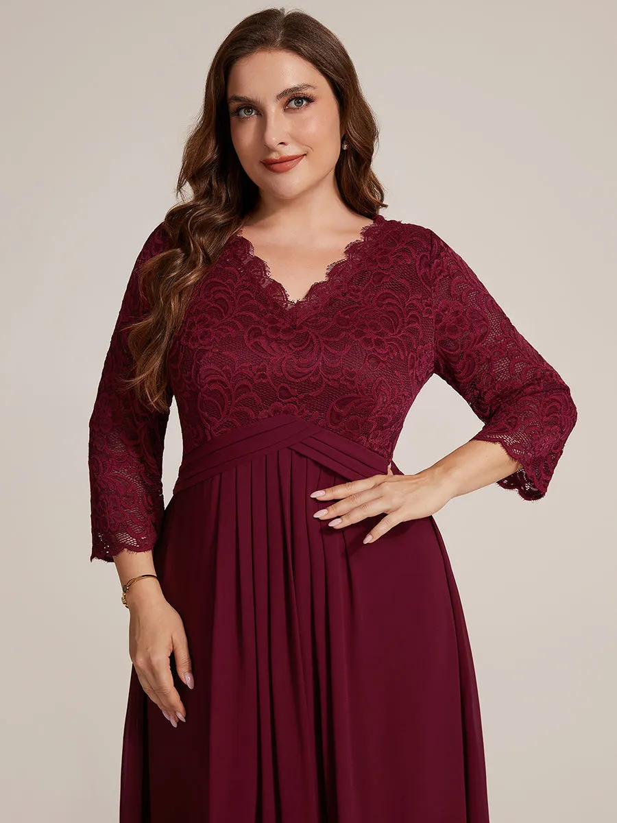 Plus Size Lace Fitted Sleeve Wedding Guest Dress sold by Ever Pretty product image thumbnail 5