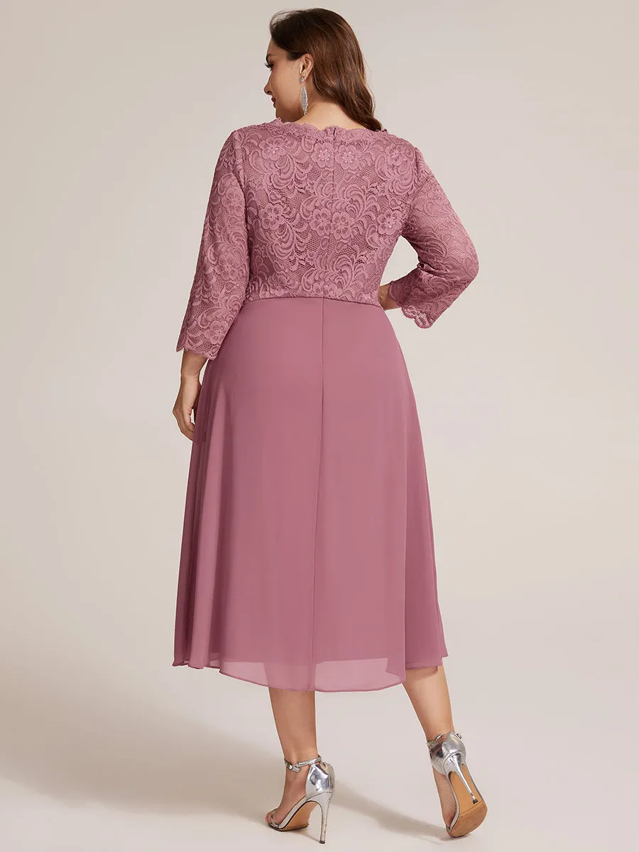 Plus Size Lace Fitted Sleeve Wedding Guest Dress sold by Ever Pretty product image thumbnail 2
