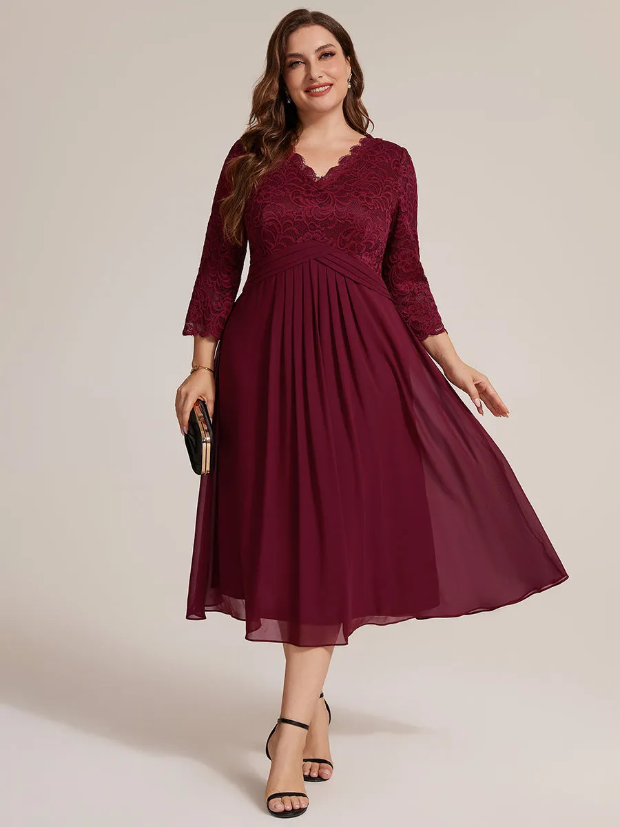 Plus Size Lace Fitted Sleeve Wedding Guest Dress sold by Ever Pretty product image thumbnail 3