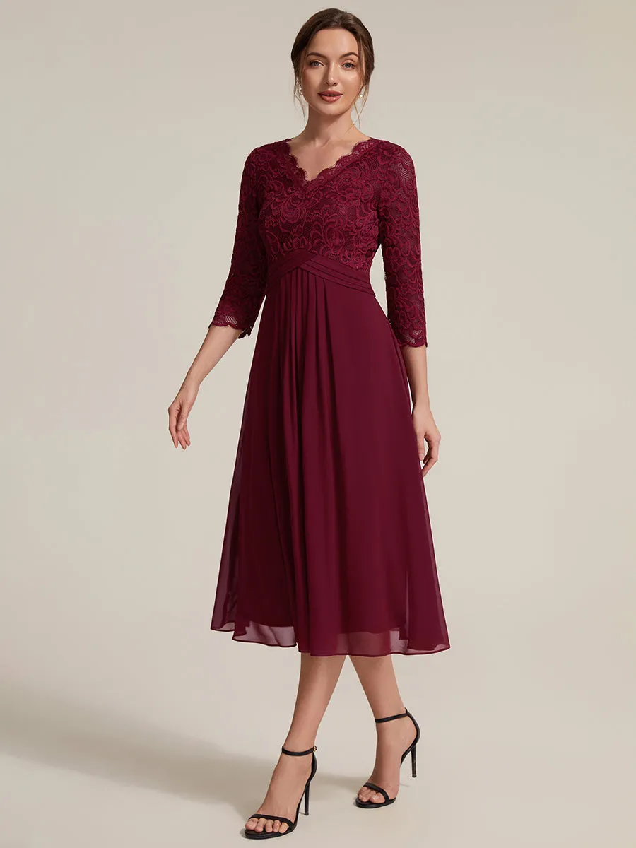 Lace Fitted Sleeve Sheath Wedding Guest Dress sold by Ever Pretty product image thumbnail 4
