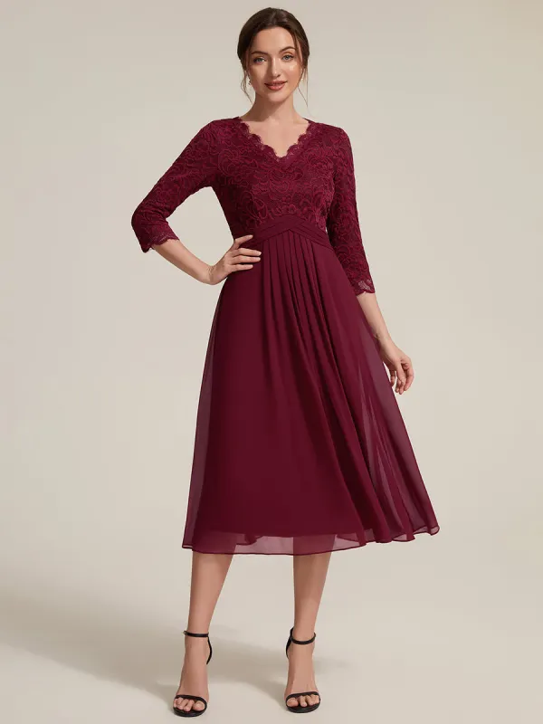 Lace Fitted Sleeve Sheath Wedding Guest Dress made by Ever Pretty