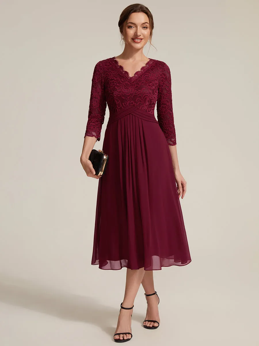 Lace Fitted Sleeve Sheath Wedding Guest Dress sold by Ever Pretty product image thumbnail 5
