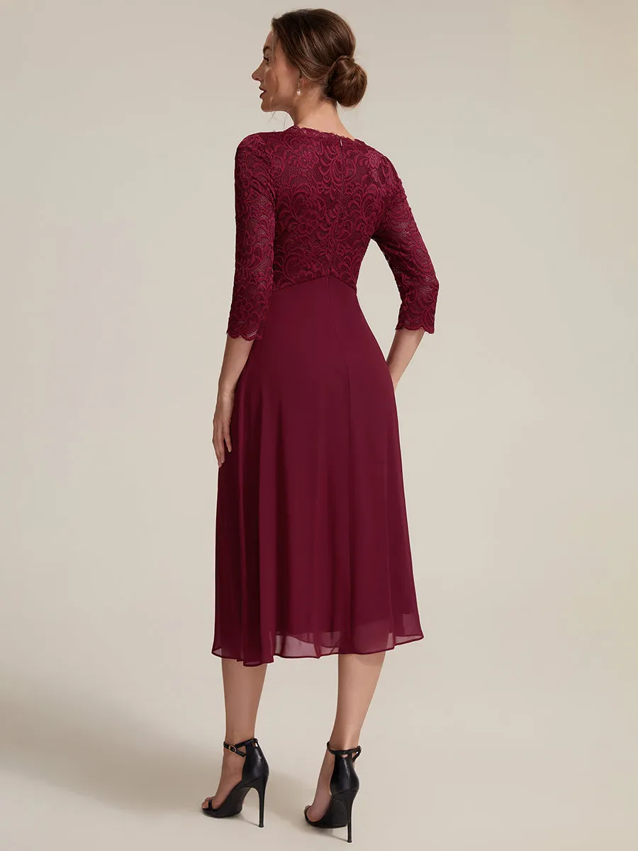 Lace Fitted Sleeve Sheath Wedding Guest Dress sold by Ever Pretty product image thumbnail 2