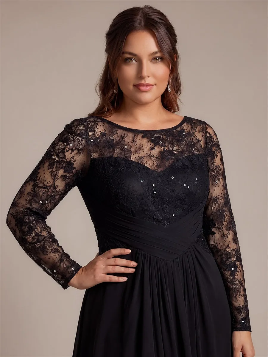 Plus Size See-through Chiffon Evening Dress sold by Ever Pretty product image thumbnail 5