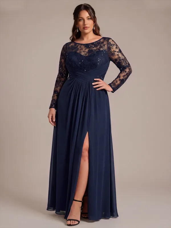 Plus Size See-through Chiffon Evening Dress made by Ever Pretty