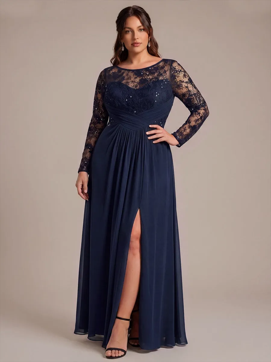 Plus Size See-through Chiffon Evening Dress sold by Ever Pretty