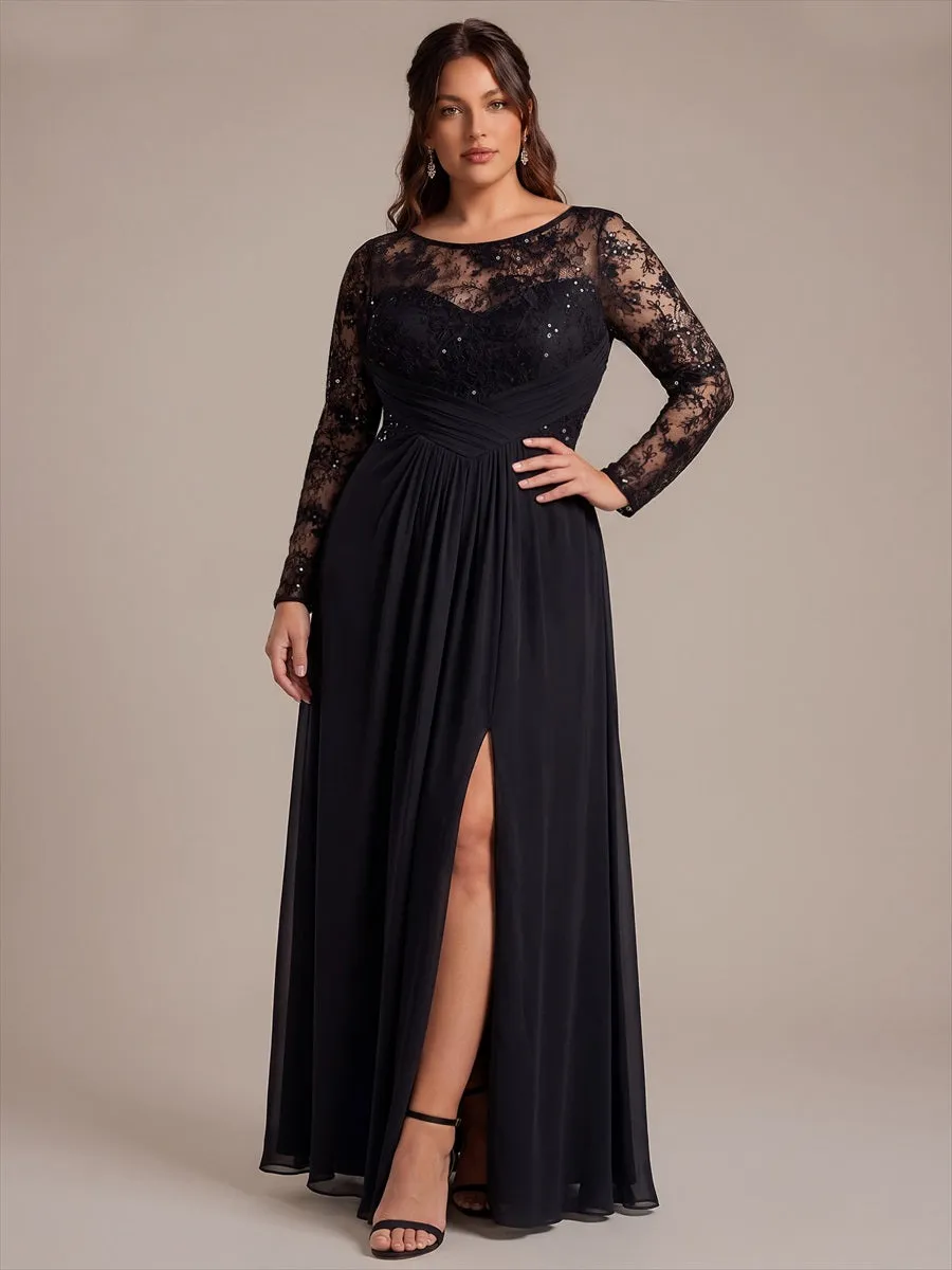 Plus Size See-through Chiffon Evening Dress sold by Ever Pretty product image thumbnail 3