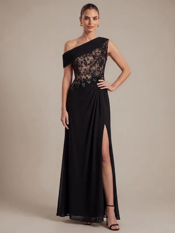 See-through Lace-Chiffon Sleeveless Evening Dress made by Ever Pretty