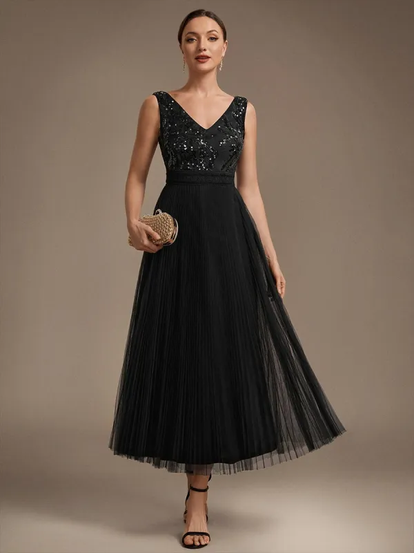 Tulle Sleeveless A-Line Wedding Guest Dress made by Ever Pretty