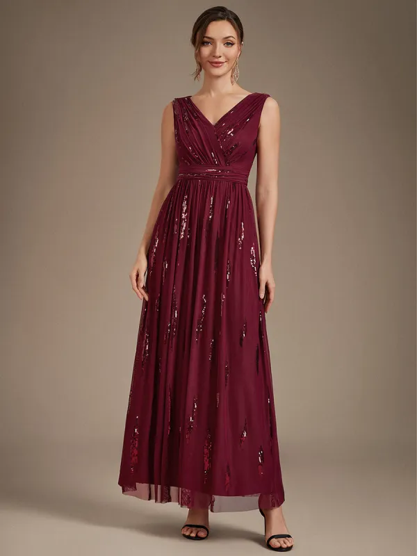 Tulle Sequin Sleeveless A-Line Evening Dress made by Ever Pretty