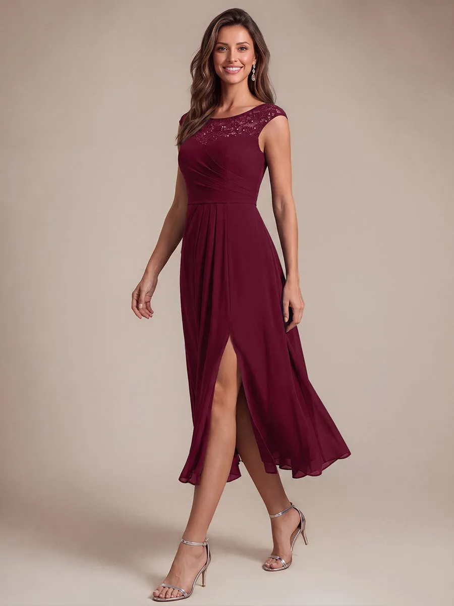 Sequin Lace Chiffon Sleeveless Wedding Guest Dress sold by Ever Pretty product image thumbnail 4