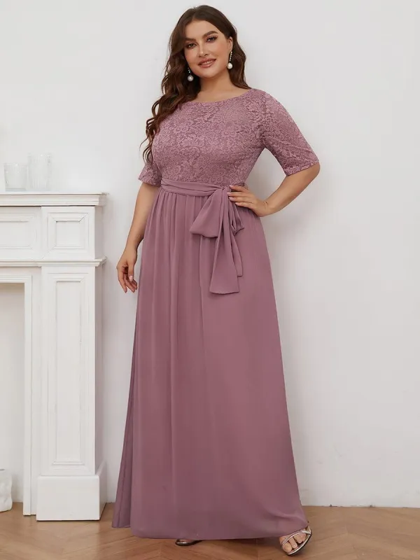 Maxi Long Lace Illusion Plus Size Mother Of the Bride Dresses sold by Ever Pretty