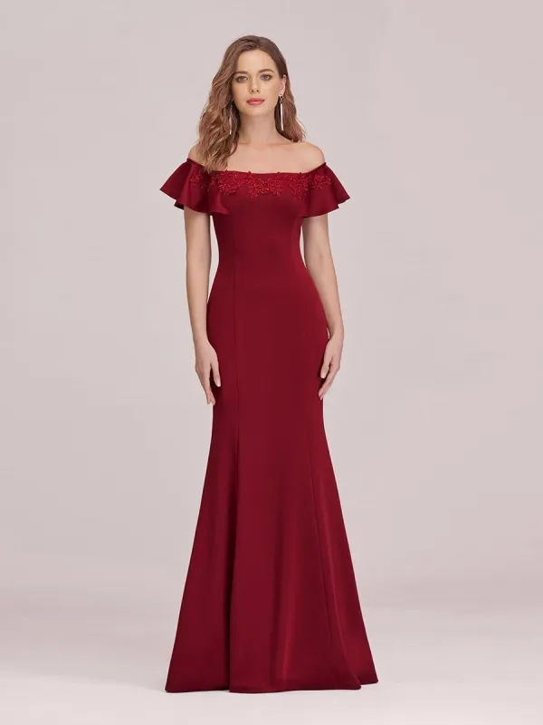 Sexy Off Shoulder Mermaid Evening Dress with Appliques sold by Ever Pretty