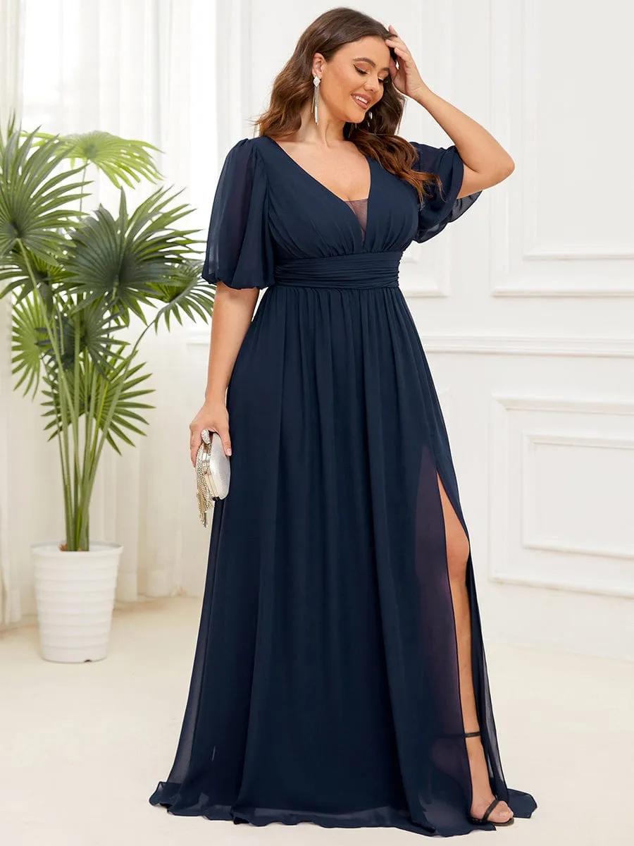 ever MADISON|Custom Size V-Neck Front Slit Chiffon Evening Dress sold by Ever Pretty product image thumbnail 4